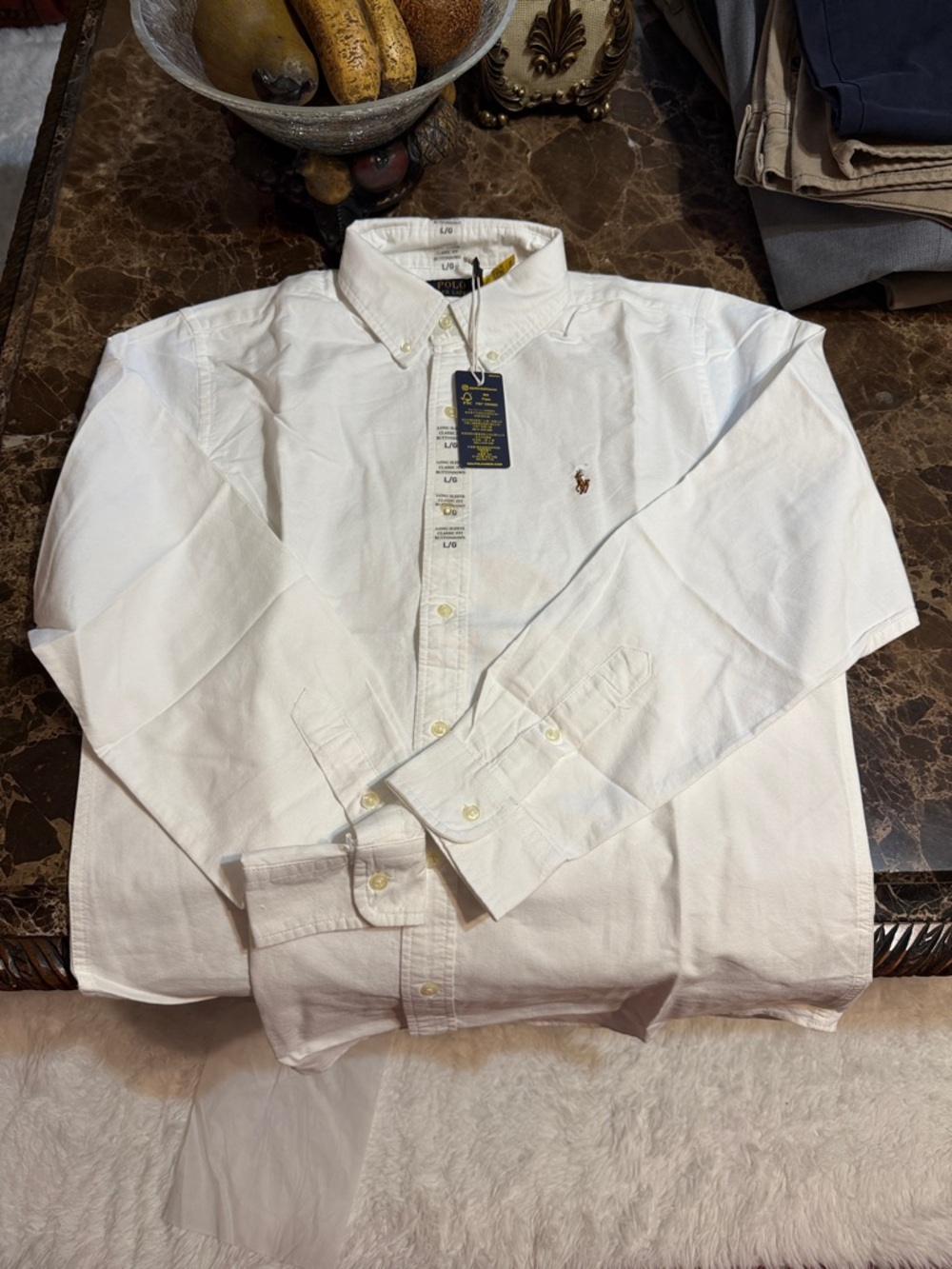 Polo by Ralph Lauren White Button-Down Oxford Shirt